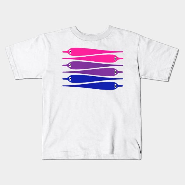 BI WORM Kids T-Shirt by DEBUGROOM